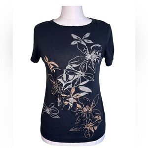 Pink Berry Black Floral T Shirt